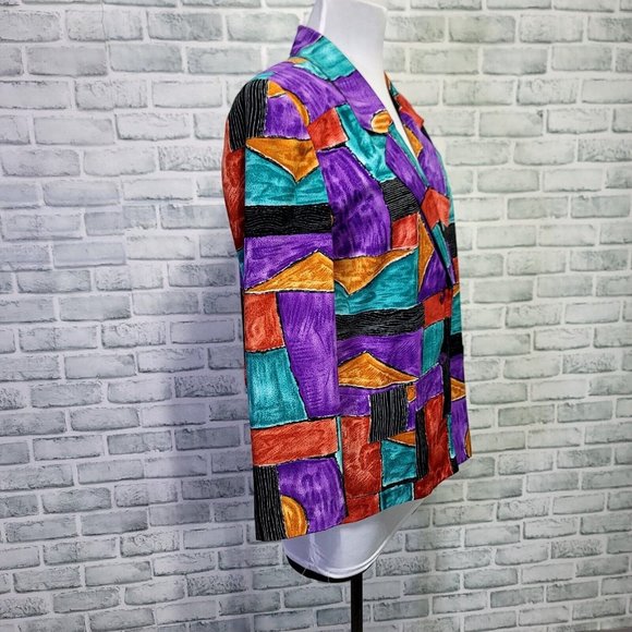 Vintage Multicolor Abstract Blazer - Picture 3 of 10